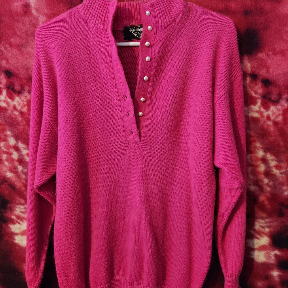 Rainbow Ridge Vibrant Pink Knit Sweater